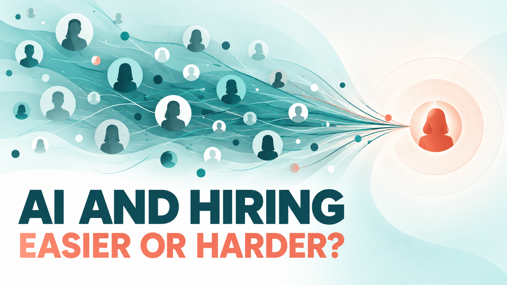 AI and hiring graphic showing candidate signals connecting with human judgment