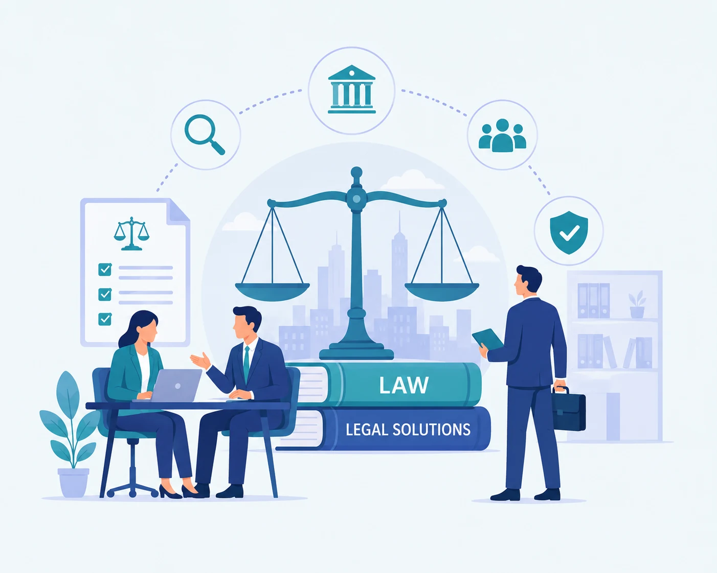 Legal recruitment and professional services talent illustration